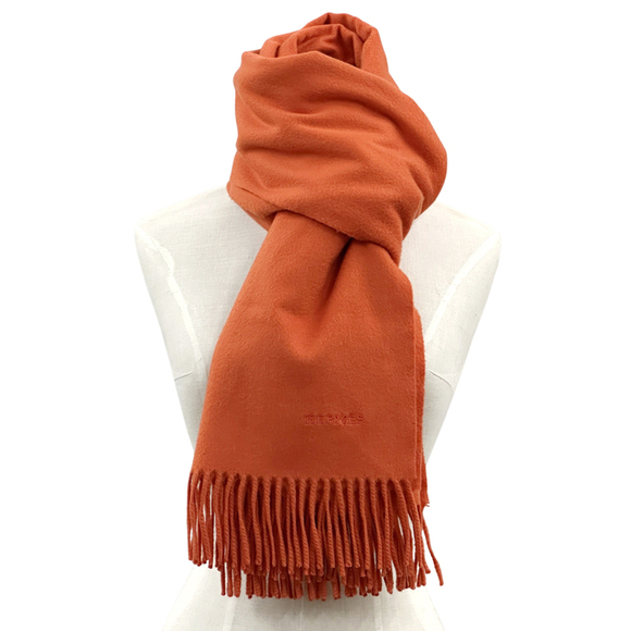 HERMES Orange Scarf - Picture 3 of 9